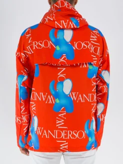 JW ANDERSON Giacche<GIACCA CON MOTIVO ELEFANTE Azzurro, Bianco, Nero, Rosso