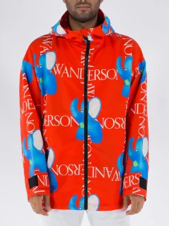 JW ANDERSON Giacche<GIACCA CON MOTIVO ELEFANTE Azzurro, Bianco, Nero, Rosso