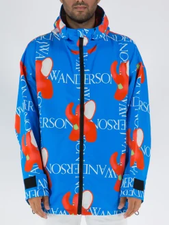 JW ANDERSON Giacche<GIACCA CON MOTIVO ELEFANTE Azzurro, Bianco, Nero, Rosso