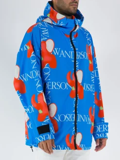 JW ANDERSON Giacche<GIACCA CON MOTIVO ELEFANTE Azzurro, Bianco, Nero, Rosso