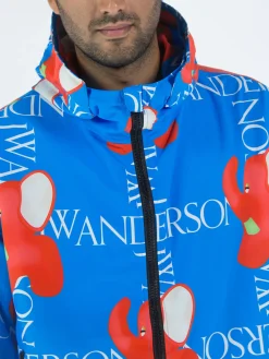 JW ANDERSON Giacche<GIACCA CON MOTIVO ELEFANTE Azzurro, Bianco, Nero, Rosso