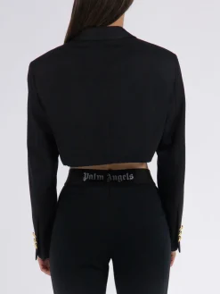 PALM ANGELS Giacche<GIACCA CROPPED BOYFRIEND BLAZER Nero