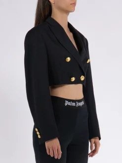 PALM ANGELS Giacche<GIACCA CROPPED BOYFRIEND BLAZER Nero