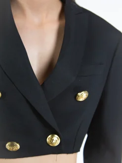PALM ANGELS Giacche<GIACCA CROPPED BOYFRIEND BLAZER Nero