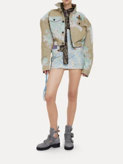 VIVIENNE WESTWOOD Giacche<GIACCA CROPPED DENIM BOXER Azzurro, Beige