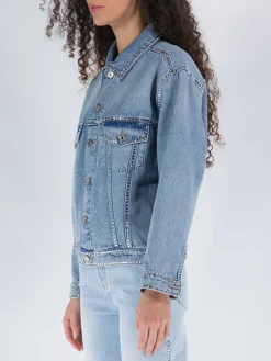 ALEXANDRE VAUTHIER Giacche<GIACCA CRYSTALLIZED DENIM Azzurro