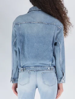 ALEXANDRE VAUTHIER Giacche<GIACCA CRYSTALLIZED DENIM Azzurro