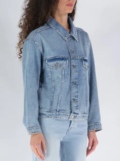 ALEXANDRE VAUTHIER Giacche<GIACCA CRYSTALLIZED DENIM Azzurro