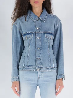 ALEXANDRE VAUTHIER Giacche<GIACCA CRYSTALLIZED DENIM Azzurro