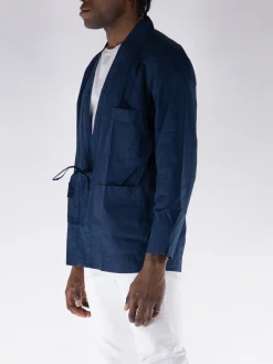 UNIVERSAL WORKS Giacche<GIACCA DENIM TIE FRONT Blu