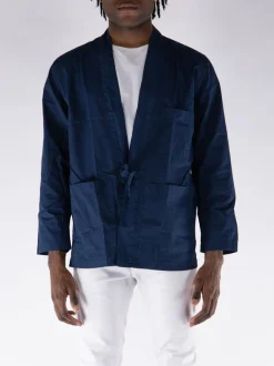UNIVERSAL WORKS Giacche<GIACCA DENIM TIE FRONT Blu