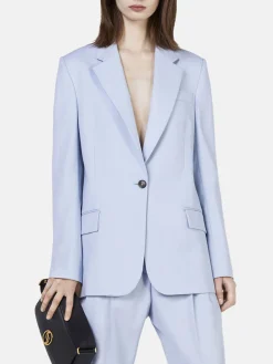 STELLA MCCARTNEY Giacche<GIACCA FLANNEL BOYFRIEND Azzurro