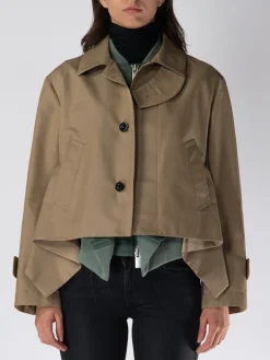 SACAI Giacche<GIACCA FULL ZIP MULTI STRATO Beige, Verde