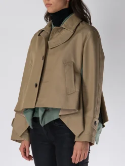 SACAI Giacche<GIACCA FULL ZIP MULTI STRATO Beige, Verde