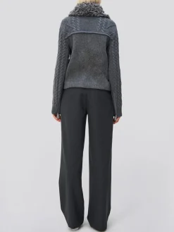 SIMKHAI. Giacche<GIACCA GIOVANA CABLE KNIT SLEEVE JACKET Grigio