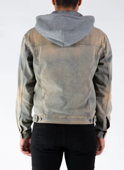 REPRESENT CLOTHING Giacche<GIACCA HOODED IN DENIM Azzurro