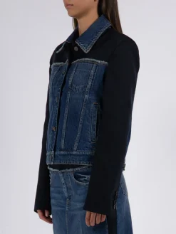 STELLA MCCARTNEY Giacche<GIACCA IN DENIM CON SPALLINE Blu, Nero