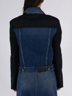 STELLA MCCARTNEY Giacche<GIACCA IN DENIM CON SPALLINE Blu, Nero