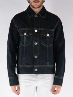 LANVIN Giacche<GIACCA IN DENIM RICAMATO Nero