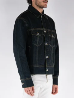 LANVIN Giacche<GIACCA IN DENIM RICAMATO Nero