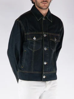 LANVIN Giacche<GIACCA IN DENIM RICAMATO Nero