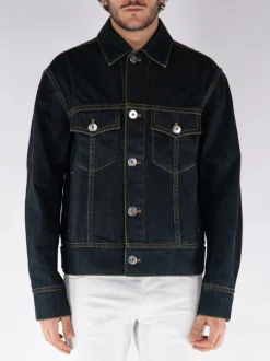 LANVIN Giacche<GIACCA IN DENIM RICAMATO Nero