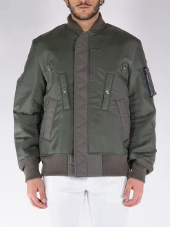 SACAI Giacche<GIACCA IN NYLON TWILL BLOUSON Grigio, Verde