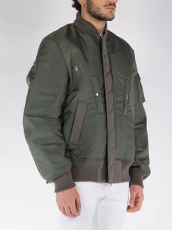 SACAI Giacche<GIACCA IN NYLON TWILL BLOUSON Grigio, Verde