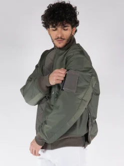 SACAI Giacche<GIACCA IN NYLON TWILL BLOUSON Grigio, Verde