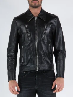 COVERT Giacche<GIACCA IN PELLE Nero