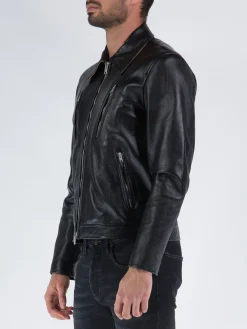 COVERT Giacche<GIACCA IN PELLE Nero