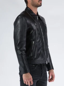 COVERT Giacche<GIACCA IN PELLE Nero