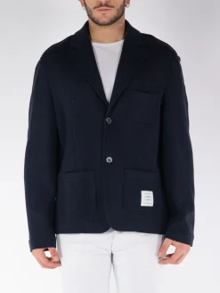 THOM BROWNE Giacche<GIACCA IN WOOL MILANO Blu