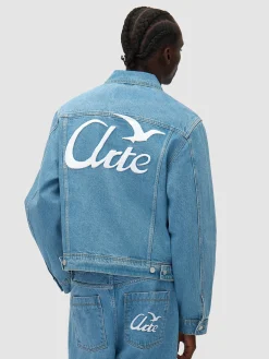 ARTE Giacche<GIACCA LOGO BIRD BEACHED DENIM Azzurro