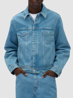 ARTE Giacche<GIACCA LOGO BIRD BEACHED DENIM Azzurro