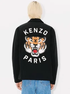 KENZO Giacche<GIACCA LUCKY TIGER PADDED COACH Arancione, Nero