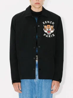 KENZO Giacche<GIACCA LUCKY TIGER PADDED COACH Arancione, Nero