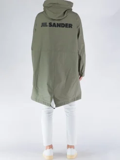 JIL SANDER Giacche<GIACCA MILITARY FISHTAIL PARKA WITH HOODIE Verde