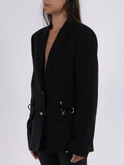 JW ANDERSON Giacche<GIACCA PADLOCK STRAP SB BLAZER Nero