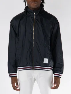 THOM BROWNE Giacche<GIACCA RIPSTOP OVERSIZED ZIP UP Nero