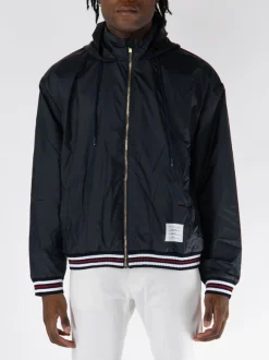 THOM BROWNE Giacche<GIACCA RIPSTOP OVERSIZED ZIP UP Nero