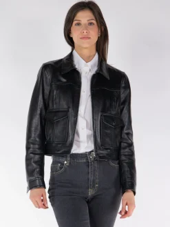 TOM FORD Giacche<GIACCA SHINY GRAINY CALD LEATHER BLOUSON Nero