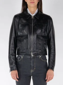 TOM FORD Giacche<GIACCA SHINY GRAINY CALD LEATHER BLOUSON Nero