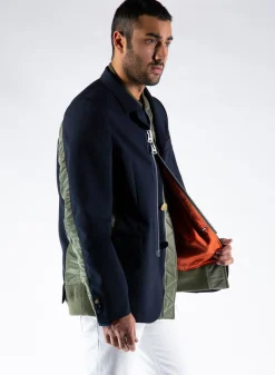 Giacche<GIACCA SUITING Blu, Verde