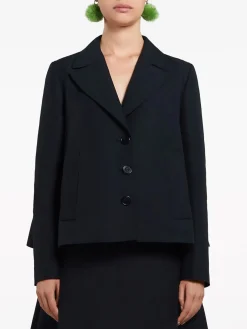 MARNI Giacche<GIACCA SVASATA IN CADY CON PIEGHE Nero