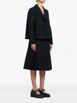 MARNI Giacche<GIACCA SVASATA IN CADY CON PIEGHE Nero