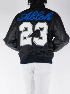 OFF-WHITE Giacche<GIACCA VARSITY OVERSIZE BASEBALL Bianco, Blu, Nero