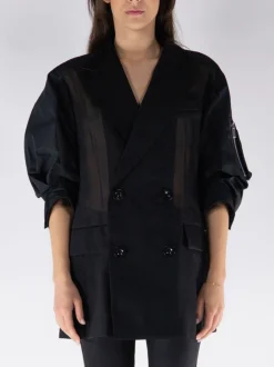 SACAI Giacche<GIACCA VOLIE x TAFFETA Nero