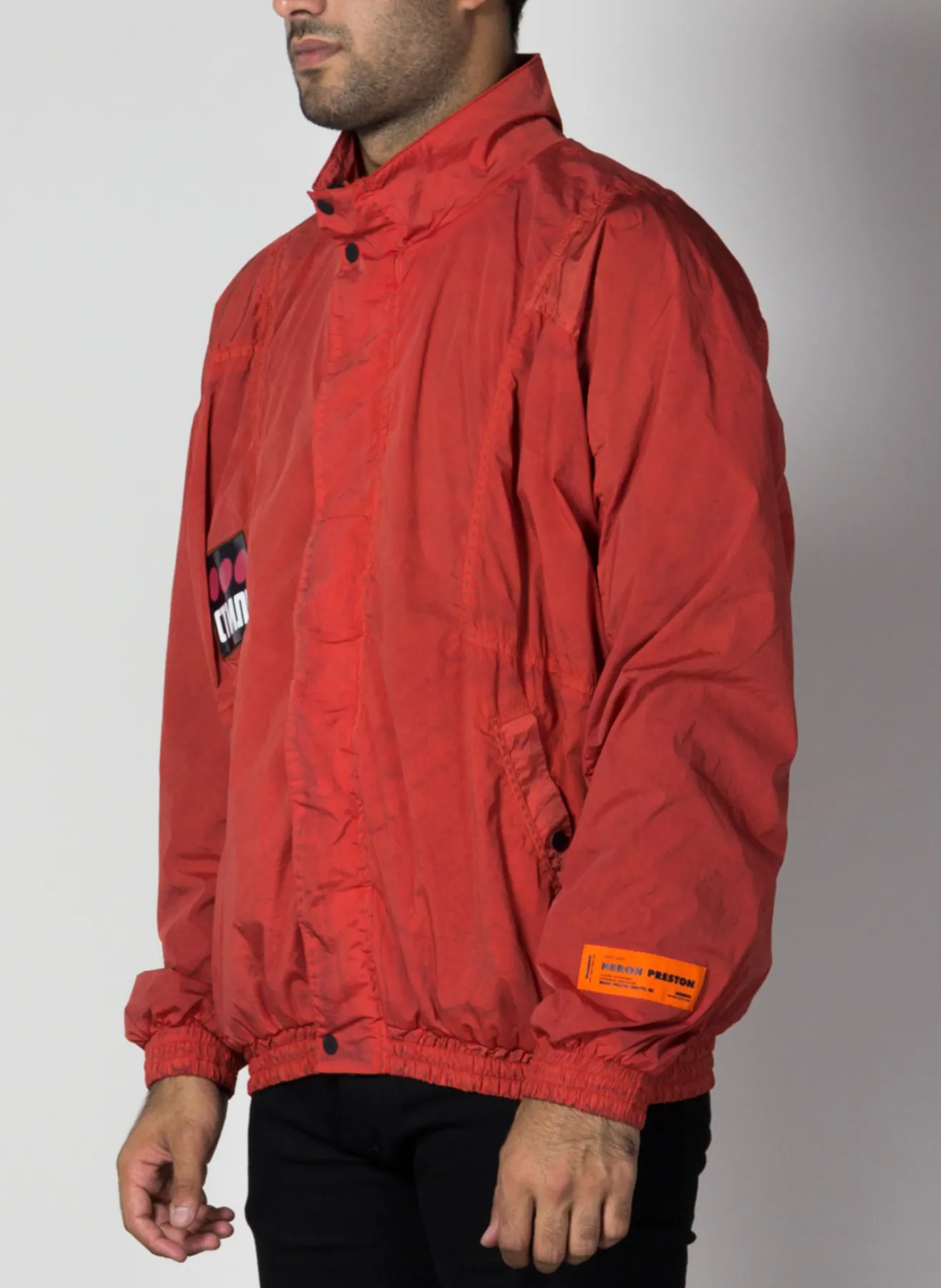 Giacche<GIUBBOTTO WINDBREAKER WASHED Rosso