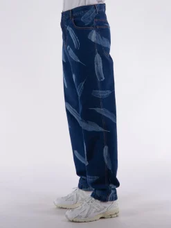 MARCELO BURLON Jeans<JEANS AOP WIND FEATHERS Blu